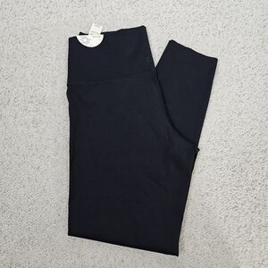 Aerie Offline Black Goals High Rise Ribbed 7/8 Leggings Women’s Size XL Long New